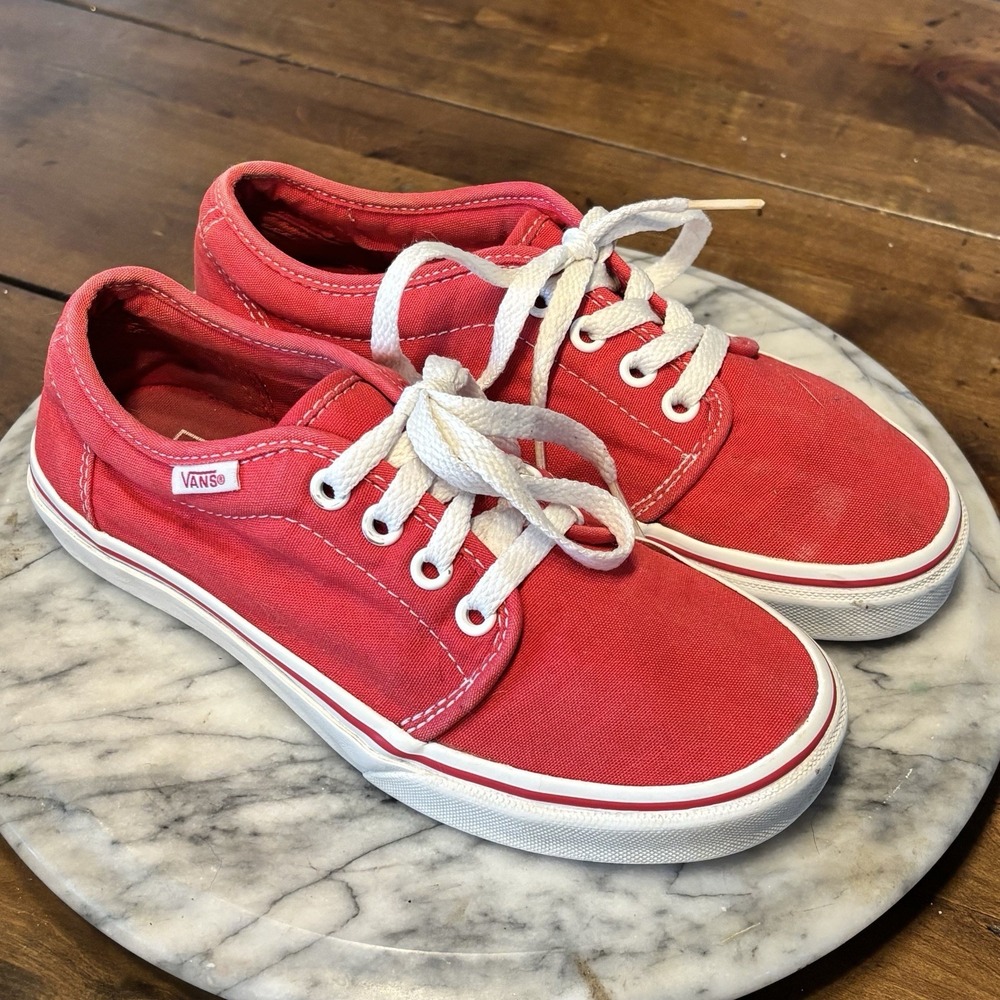 Vans Authentic Classic Red Skate Shoes Men Sz 4 Women Sz 5.5 Skater